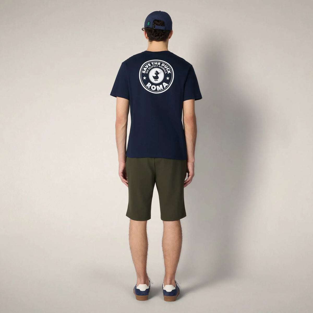 Navy Blue with Roma print