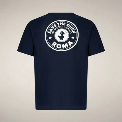 Navy Blue with Roma print
