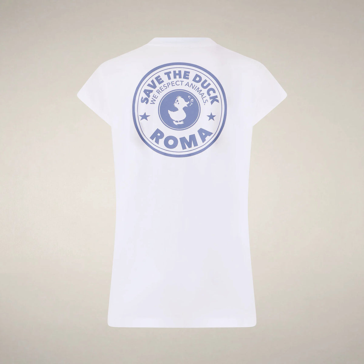 White with Roma print