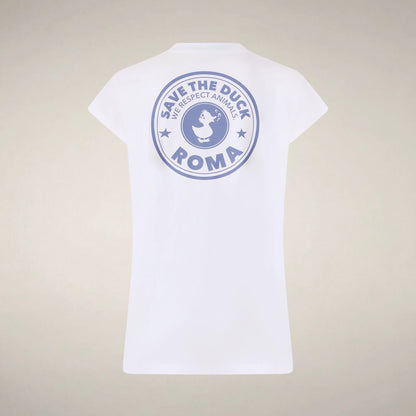 White with Roma print